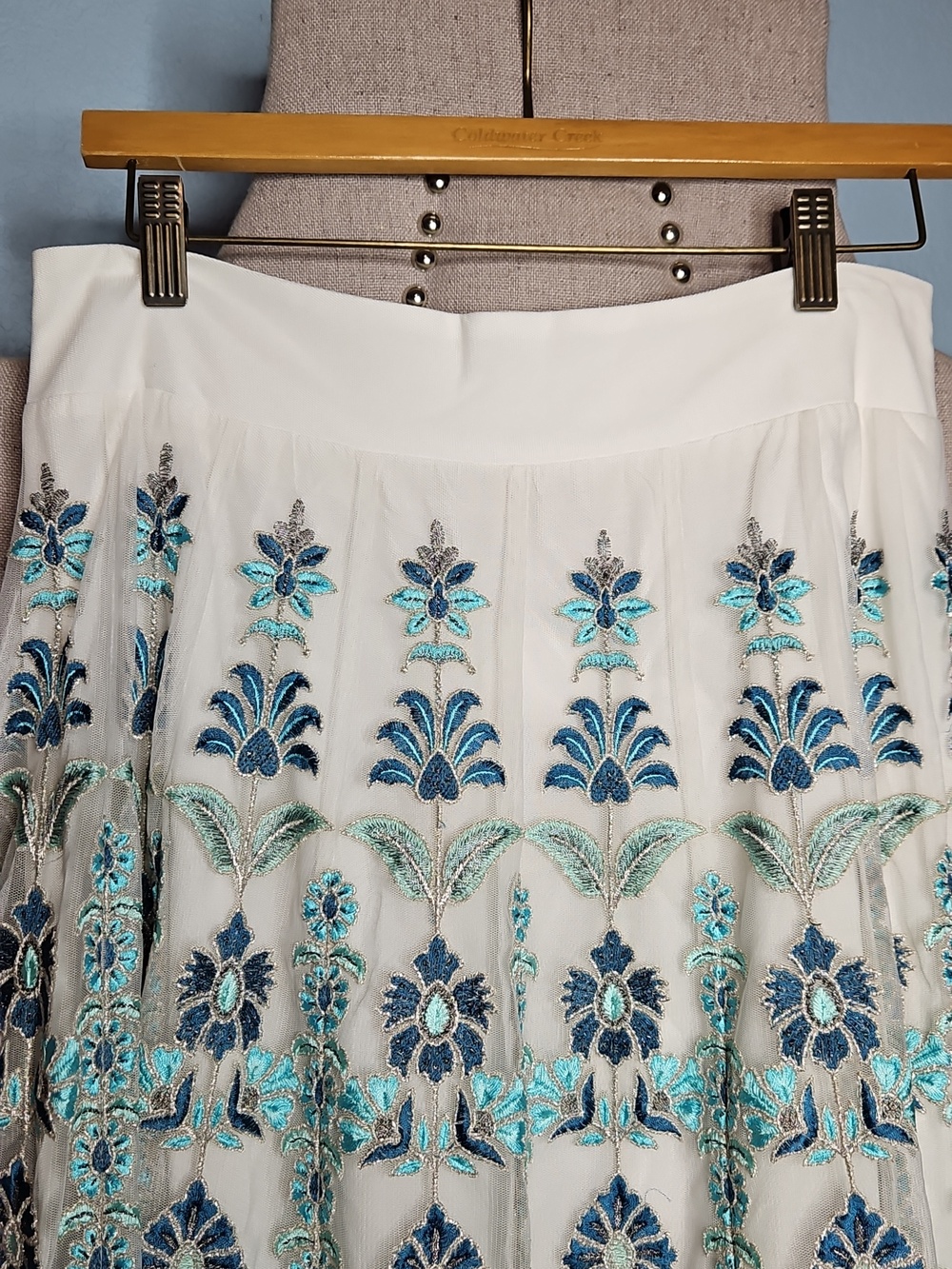Soft Surrounding Icon Alexandria Skirt Aqua Scroll - Picture 6 of 14